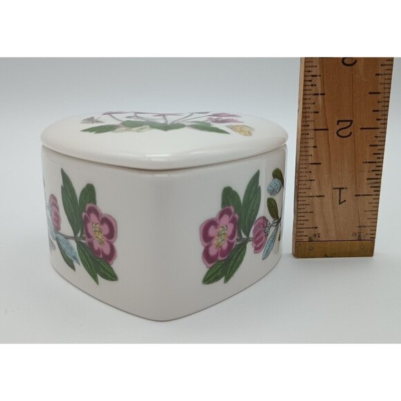 Portmeirion Botanic Garden Susan Williams-Ellis Cyclamen Trinket Box Heart Shape - Picture 10 of 11